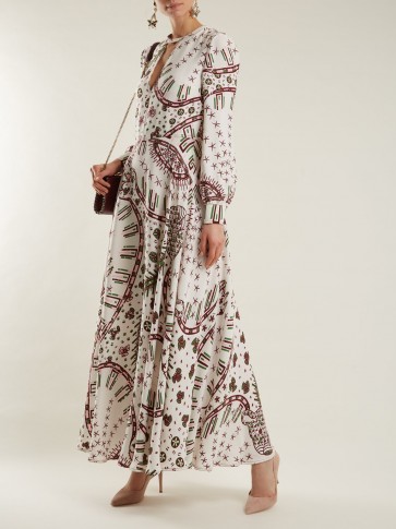 VALENTINO Leopard-print crepe dress ~ long printed dresses