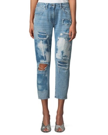Levi’s Made & Crafted Crush Taper Tidal Wave Straight-Leg Jeans ~ destroyed denim - flipped