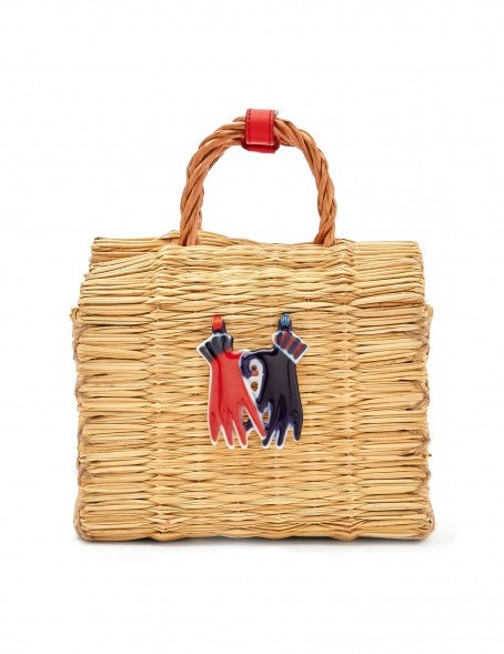 HEIMAT ATLANTICA Liebe Biman porcelain-embellished box bag. SMALL WOVEN TOP HANDLE BAGS - flipped