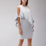 Coast Louisa Sequin Overlay Dress in Grey – pastel cold shoulder occasion dresses