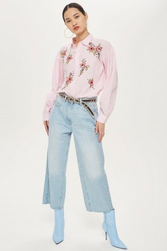 Topshop Love Me Grace Shirt | pink floral shirts - flipped