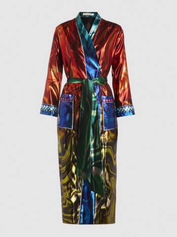 MARY KATRANTZOU‎ Merlin Embellished Satin-Jacquard Robe ~ luxe metallic robes ~ statement coats
