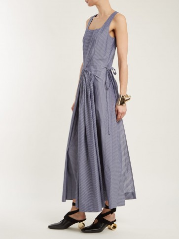 MOLLY GODDARD Mika asymmetric pinstriped cotton dress ~ elegant sun dresses