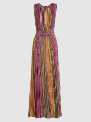 ‎MISSONI‎ Sleeveless Metallic Crochet-Knit Maxi Dress ~ long luxe evening dresses