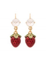 MIU MIU crystal strawberry earrings / fun fruit themed jewellery