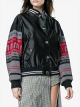 MIU MIU knitted logo sleeve bomber jacket | casual black jackets