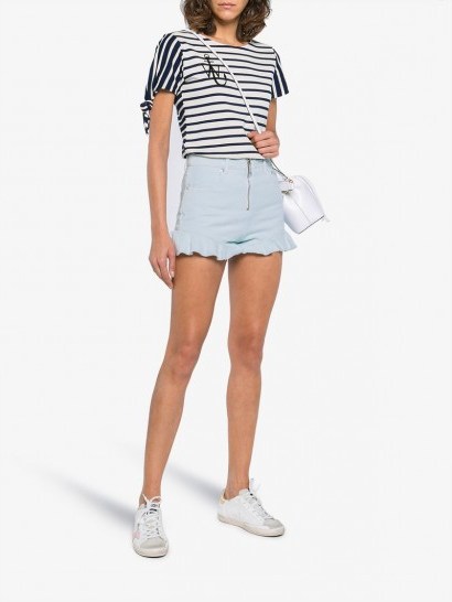 MSGM Denim Shorts With Frill ~ cute ruffle trim - flipped