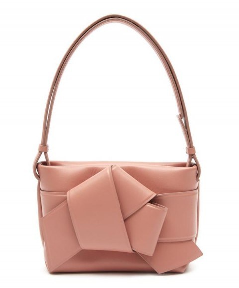 ACNE STUDIOS Musubi Bow Front Pink Leather Handbag - flipped