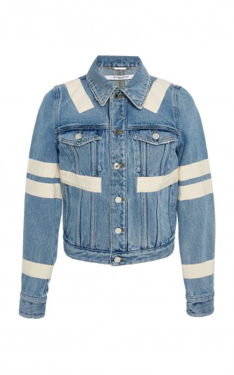 Givenchy Ribbon Detailed Denim Jacket | blue designer jackets
