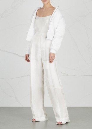 GIVENCHY Off white satin jacquard trousers ~ silky luxe pants