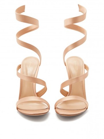 GIANVITO ROSSI Opera satin sandals ~ leg wrap heels - flipped