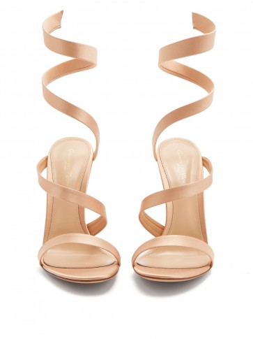 GIANVITO ROSSI Opera satin sandals ~ leg wrap heels
