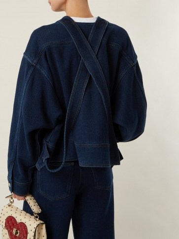 VALENTINO Oversized cotton-denim jacket ~ collarless jackets - flipped
