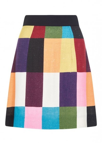 HOUSE OF HOLLAND PATCHWORK A LINE SKIRT | multicoloured patch print skirts - flipped