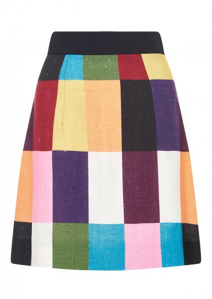 HOUSE OF HOLLAND PATCHWORK A LINE SKIRT | multicoloured patch print skirts