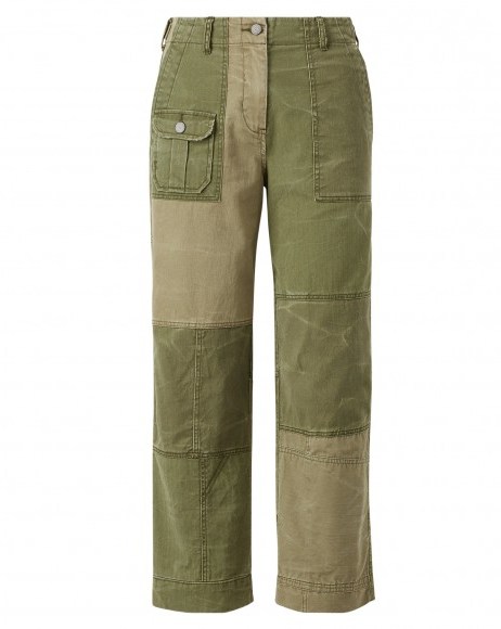 POLO RALPH LAUREN Patchwork Cotton Chino Pant ~ khaki-green patch chinos - flipped