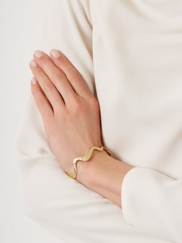 ORIT ELHANATI Pink Nude yellow-gold bracelet ~ stylish luxe bracelets ~ wavy bangles - flipped
