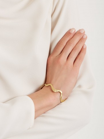 ORIT ELHANATI Pink Nude yellow-gold bracelet ~ stylish luxe bracelets ~ wavy bangles
