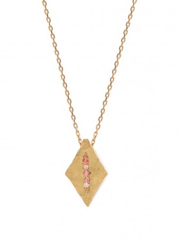 ORIT ELHANATI Pink Sky yellow-gold small necklace ~ luxe jewellery ~ diamond shaped pendant necklaces - flipped