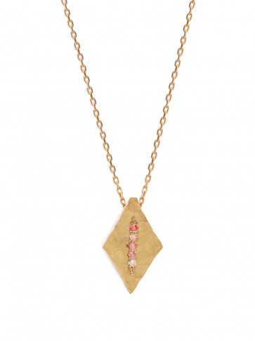 ORIT ELHANATI Pink Sky yellow-gold small necklace ~ luxe jewellery ~ diamond shaped pendant necklaces