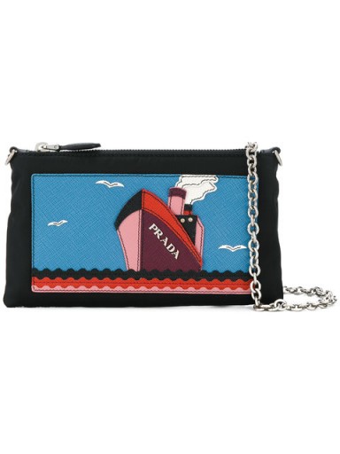 PRADA Saffiano boat patch chain wallet / small wallets/bags