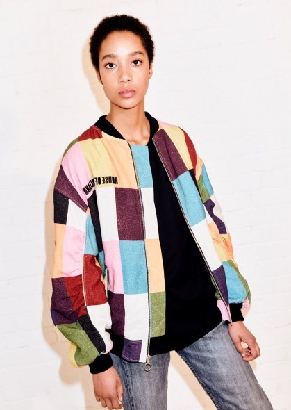 HOUSE OF HOLLAND PRINTED PATCHWORK BOMBER JACKET | multi-coloured zipper jackets - flipped