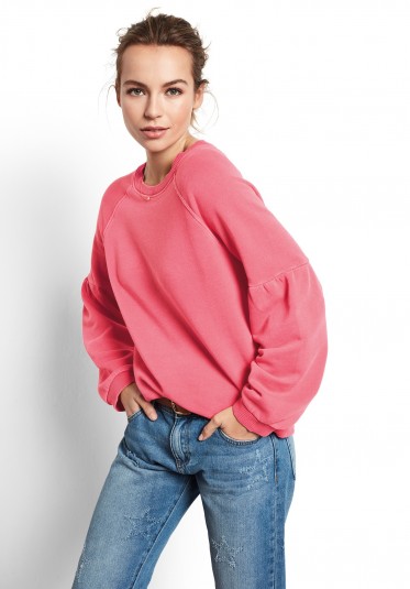 hush Puff Sleeve Sweat Top ~ guava-pink sweatshirts ~ casual style
