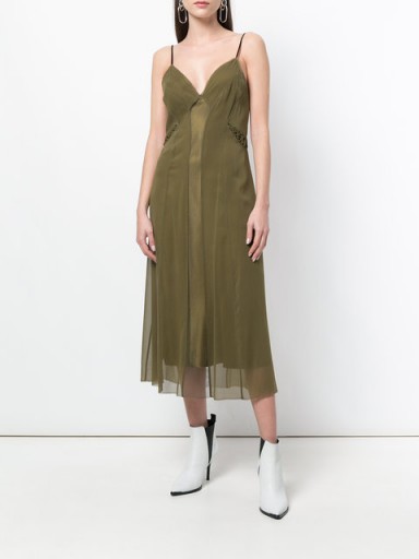 RAG & BONE /JEAN Louise shift dress | dark olive-green slip dresses