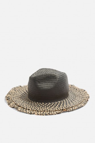 topshop Raw Edge Straw Hat. BLACK WIDE BRIM HATS