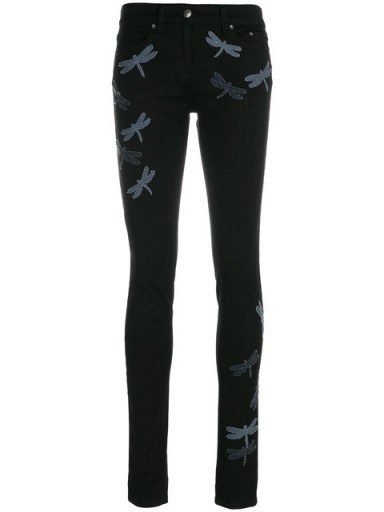 RED VALENTINO dragonfly jeans | black skinnies | dragonflies - flipped