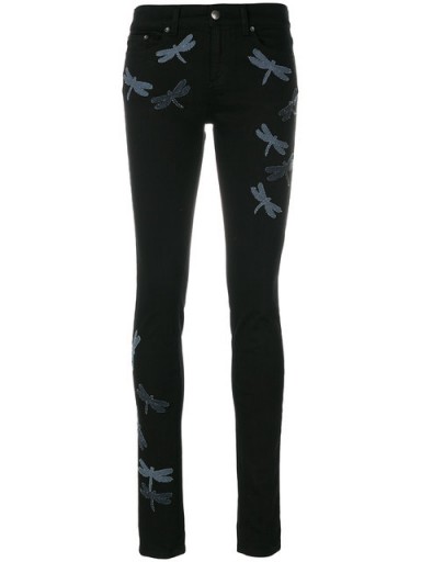 RED VALENTINO dragonfly jeans | black skinnies | dragonflies