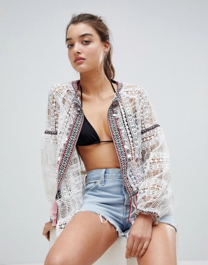River Island Beach Jacket Cover Up | sheer spring jackets