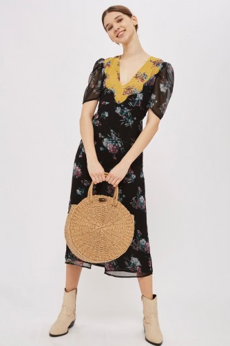 Topshop Rodeo Western Midi Dress | floral dresses for spring
