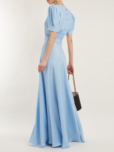 VIKA GAZINSKAYA Round-neck puff-sleeved silk gown ~ vintage style elegance
