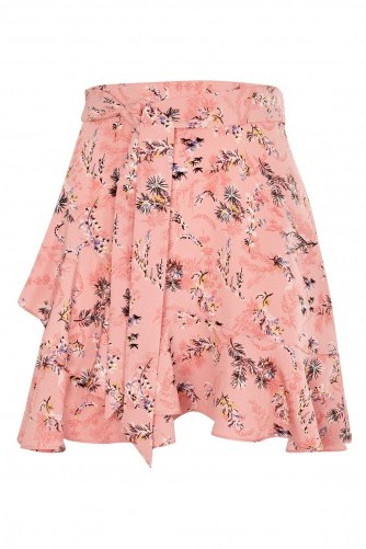 Topshop Ruffle Tie Mini Skirt | pink wrap style skirts - flipped