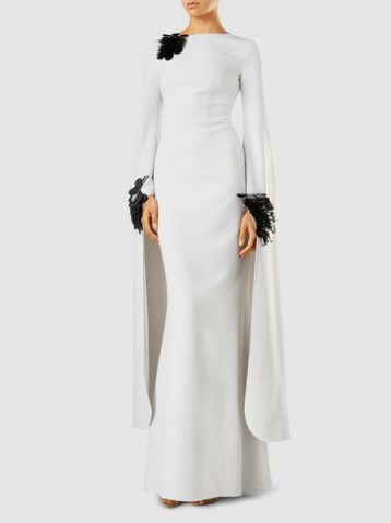 SAFIYAA‎ Paillette-Embellished Stretch-Crepe Gown – elegant event gowns - flipped