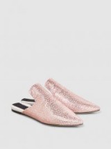 Sparkly pink flat mules