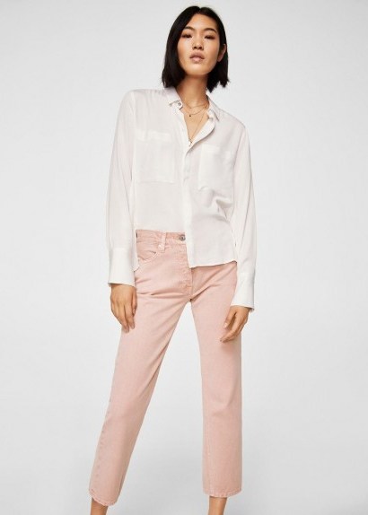 Mango Sayana straight jeans – pink denim - flipped