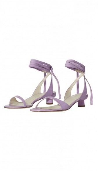 TIBI SCOTT SANDALS – strappy lavender patent shoes - flipped