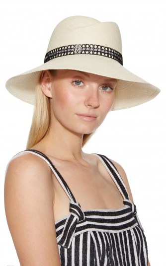 Maison Michel Rose Straw Caning Hat. OFF-WHITE HATS - flipped