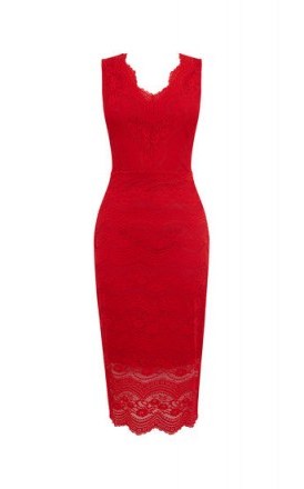 OASIS SEXY LACE DRESS / fitted red dresses - flipped