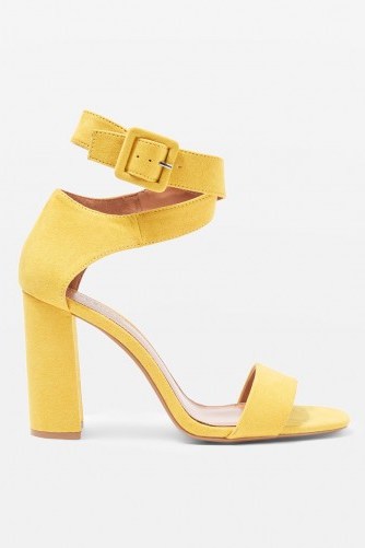 TOPSHOP Sinitta Crossover Sandals / yellow ankle strap shoes - flipped