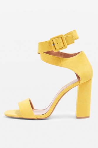 TOPSHOP Sinitta Crossover Sandals / yellow ankle strap shoes