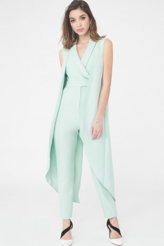 LAVISH ALICE Sleeveless Waistcoat Jumpsuit – pastel green jumpsuits