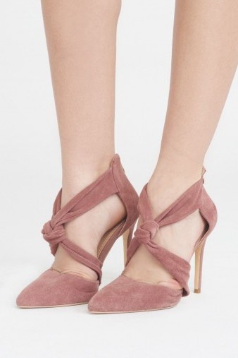 LAVISH ALICE Suede Knot Detail Stiletto in Pink - flipped
