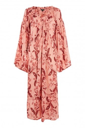 TOPSHOP Sunseeker Maxi Dress / long pink vintage style floral print dresses - flipped