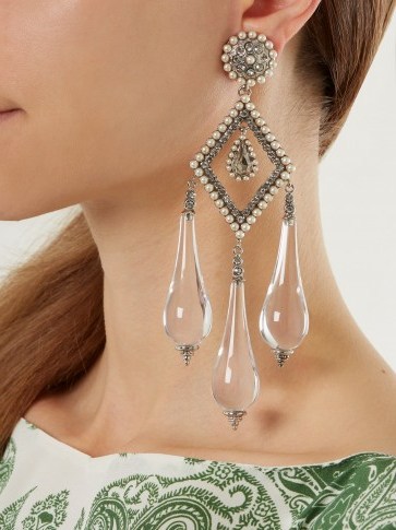ETRO Teardrop clip-on earrings ~ large statement jewellery - flipped