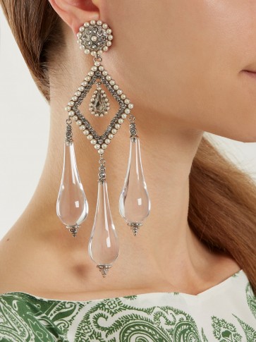 ETRO Teardrop clip-on earrings ~ large statement jewellery