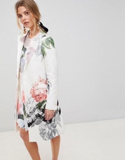Ted Baker Arnot Coat in Palace Gardens Print | spring/summer statement coats - flipped
