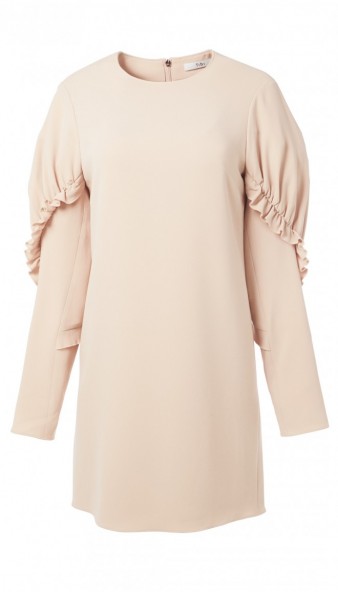 TIBI TRIACETATE SHORT RUFFLE DRESS – blush pink dresses